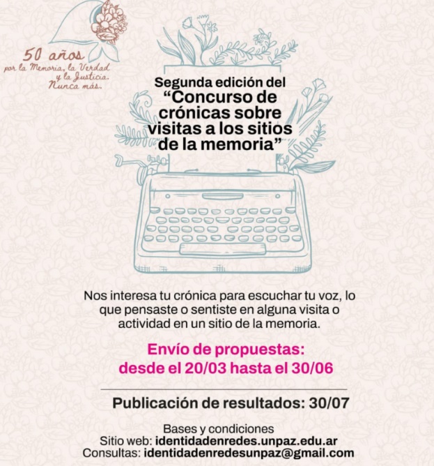 Segunda Edición del Concurso de crónicas sobre visitas a los sitios de la Memoria