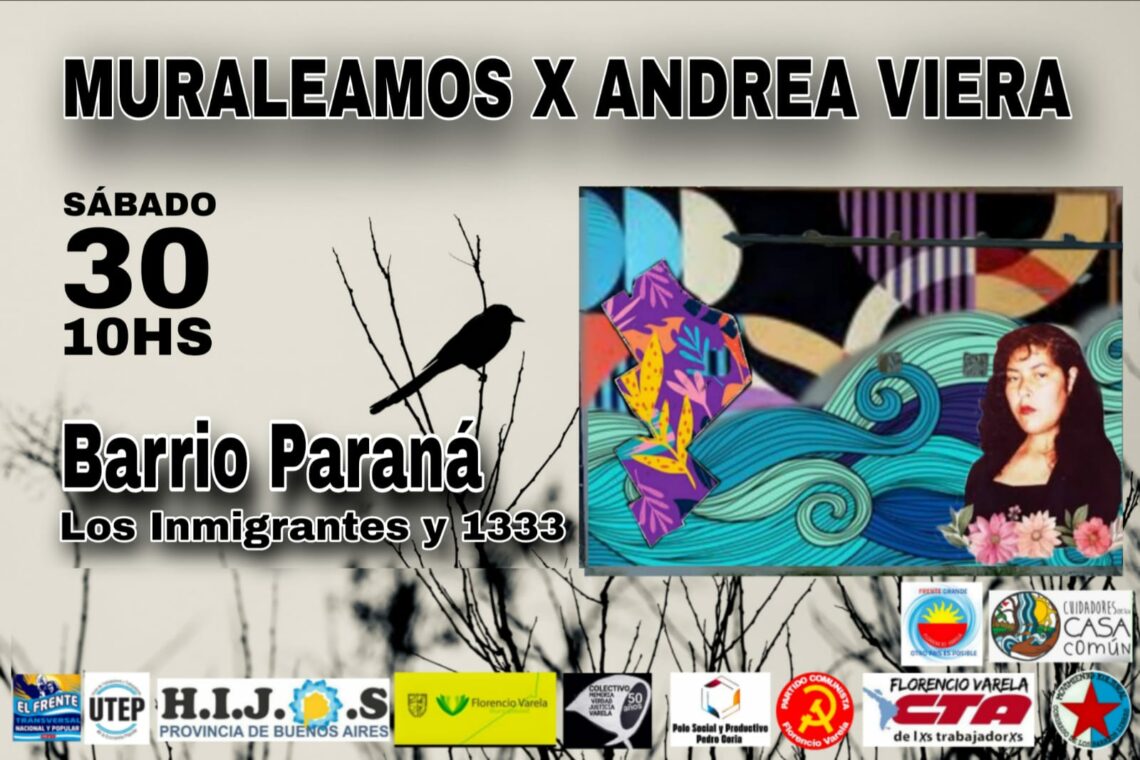 Jornada de arte y memoria: pintarán un mural por Andrea Viera, la joven a la que mataron policías en Florencio Varela