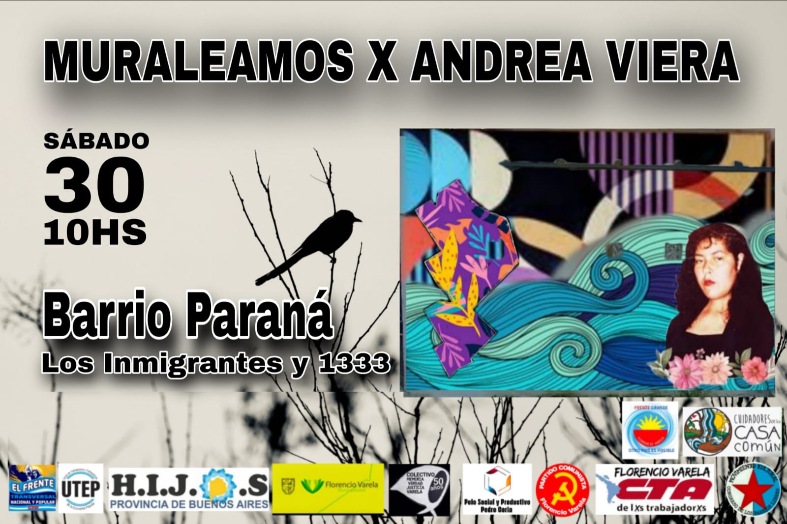 Jornada de arte y memoria: pintarán un mural por Andrea Viera, la joven a la que mataron policías en Florencio Varela