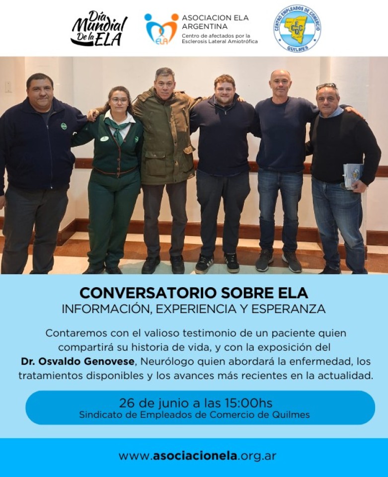 Organizan un conversatorio sobre ELA en Quilmes