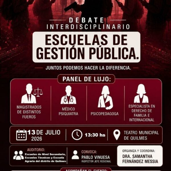 Alerta en las aulas: capacitarán en Quilmes a directores de escuelas sobre situaciones de conflicto relacionadas a armas y retos virales