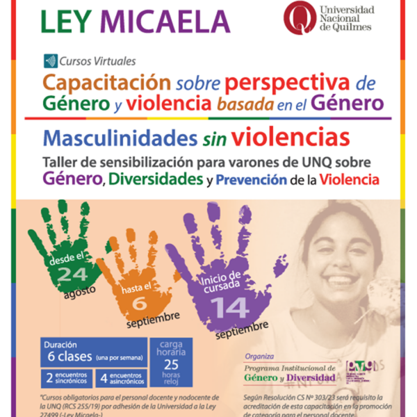 Se abre la inscripción a capacitaciones sobre la Ley Micaela en la UNQ