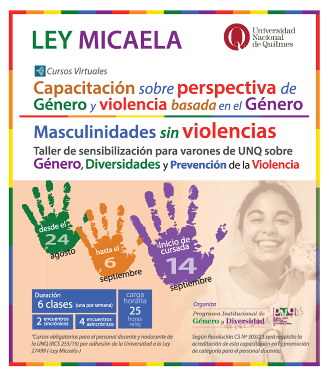 Se abre la inscripción a capacitaciones sobre la Ley Micaela en la UNQ