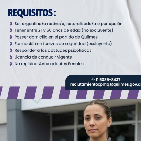 Quilmes abre la inscripción para sumarse al nuevo Comando de Prevención Municipal