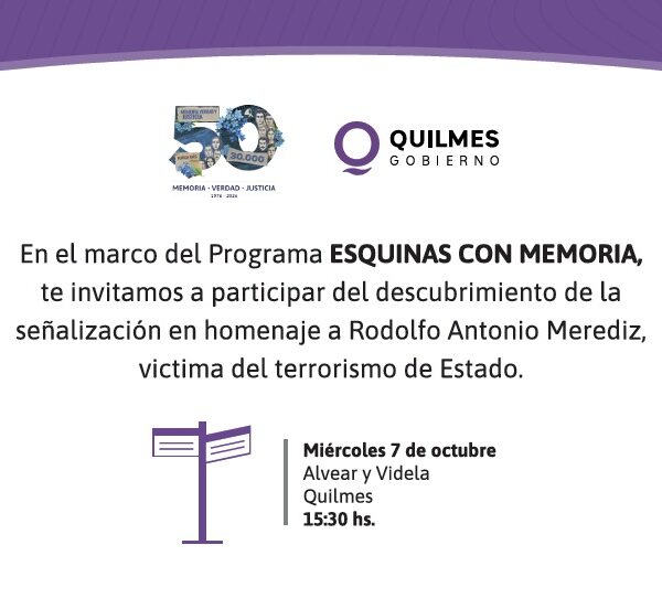 Memoria en Quilmes: señalizan la esquina de Alvear y Videla en respuesta solidaria a la vandalización contra un proyecto pedagógico local